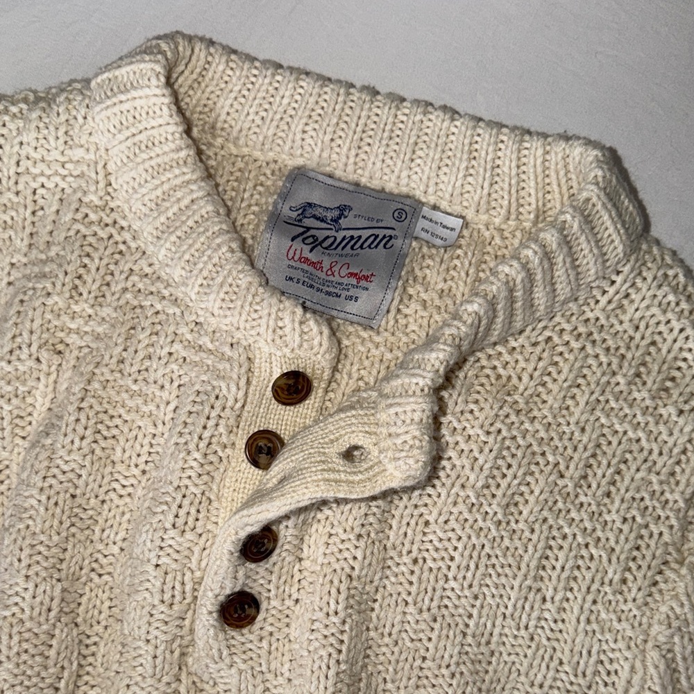 Topman Off-White Knit Cardigan for Men
